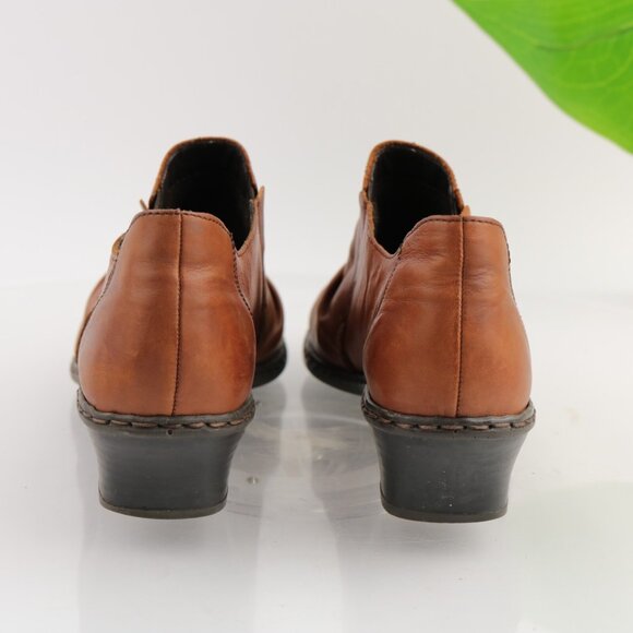 Reiker Women Louise Boot Size 37 6 Tan Brown Leather Comfy Low Block Heel Bootie - Picture 5 of 12